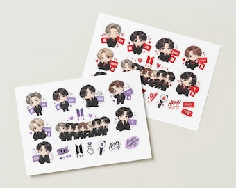 Pegatinas imprimibles en tamaño A4 - Edición BTS