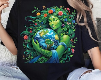 Green Mother Nature Earth Day Earth Mother Planet Nature Png,  Earth Day Png, Digital File, Digital Download