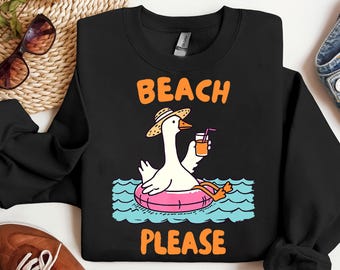 Summer Vibes Beach Lover Vacay Silly Goose Beach Please PNG Design, Retro Summer Vibes Png, Funny Silly Goose Design Png,Retro Summer Design