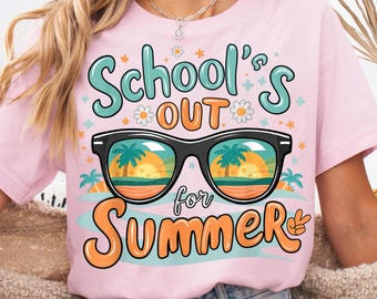 Retro Schools Out For Summer Teacher Last Day Of School Png, Kids Summer Break Png, Digital File, Digital Download