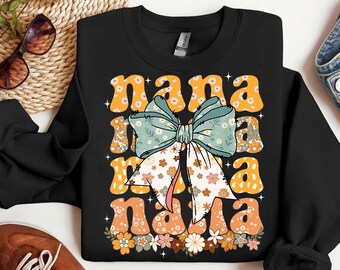 Nana Floral Coquette Bow fête des mères femmes grand-mère Png, fête des mères Png, fichier numérique, téléchargement numérique