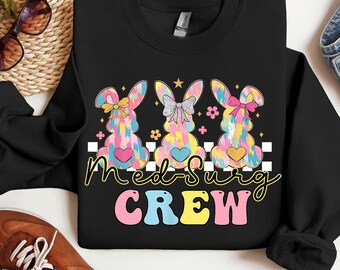Easter Med Surg Crew Nurse Coquette Bunny Medical Surgical Png, Easter Day Png, Digital File, Instant Download
