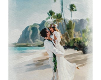 Custom Watercolor Portrait from Photo, Personalized Family Wall Art (Digital File)