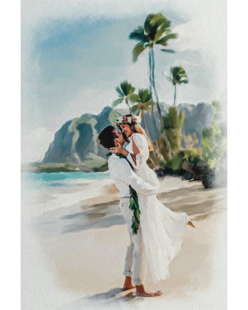 Personalised Watercolour Painting From Photo, Gifts for Couple, Custom