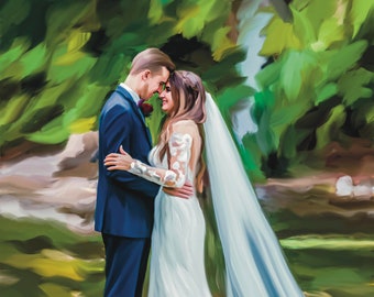 10th anniversary gift, ten year anniversary gift ideas for wife, husband, custom couple portrait illustration drawing, 10 year anniversary