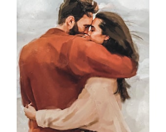 Painting From Photo, Wedding illustration, Custom wedding portrait From Photo, Custom Couple Portrait Watercolor, gift for her, gift for him