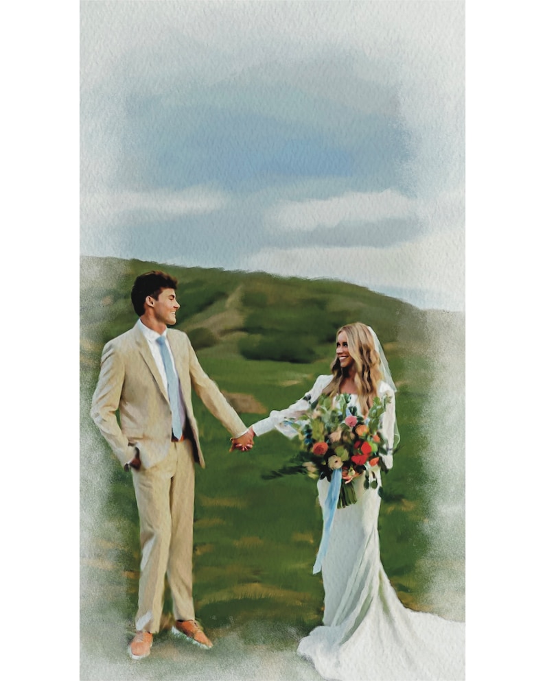 Personalised Watercolour Painting From Photo, Gifts for Couple, Custom