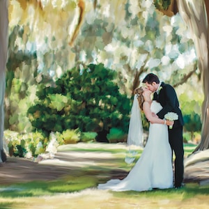 Custom Oil Painting Portrait from Photo: Wedding, Family, Pet (Digital File)