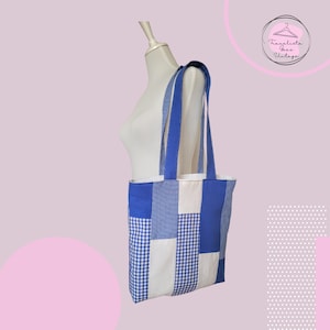 Upcycled Patchwork Tote Bag - Handmade Recycled Fashion, Eco-Friendly Large Bag, Unique Patchwork Design, Sustainable Accessory
