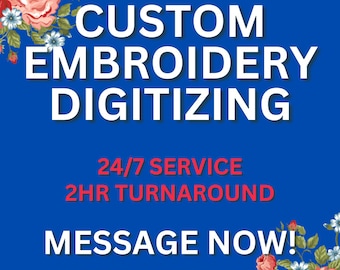 Custom Embroidery Digitizing, Logo Digitizing, Embroidery Digitizing Service, Image Digitizing Embroidery, Custom Digitize