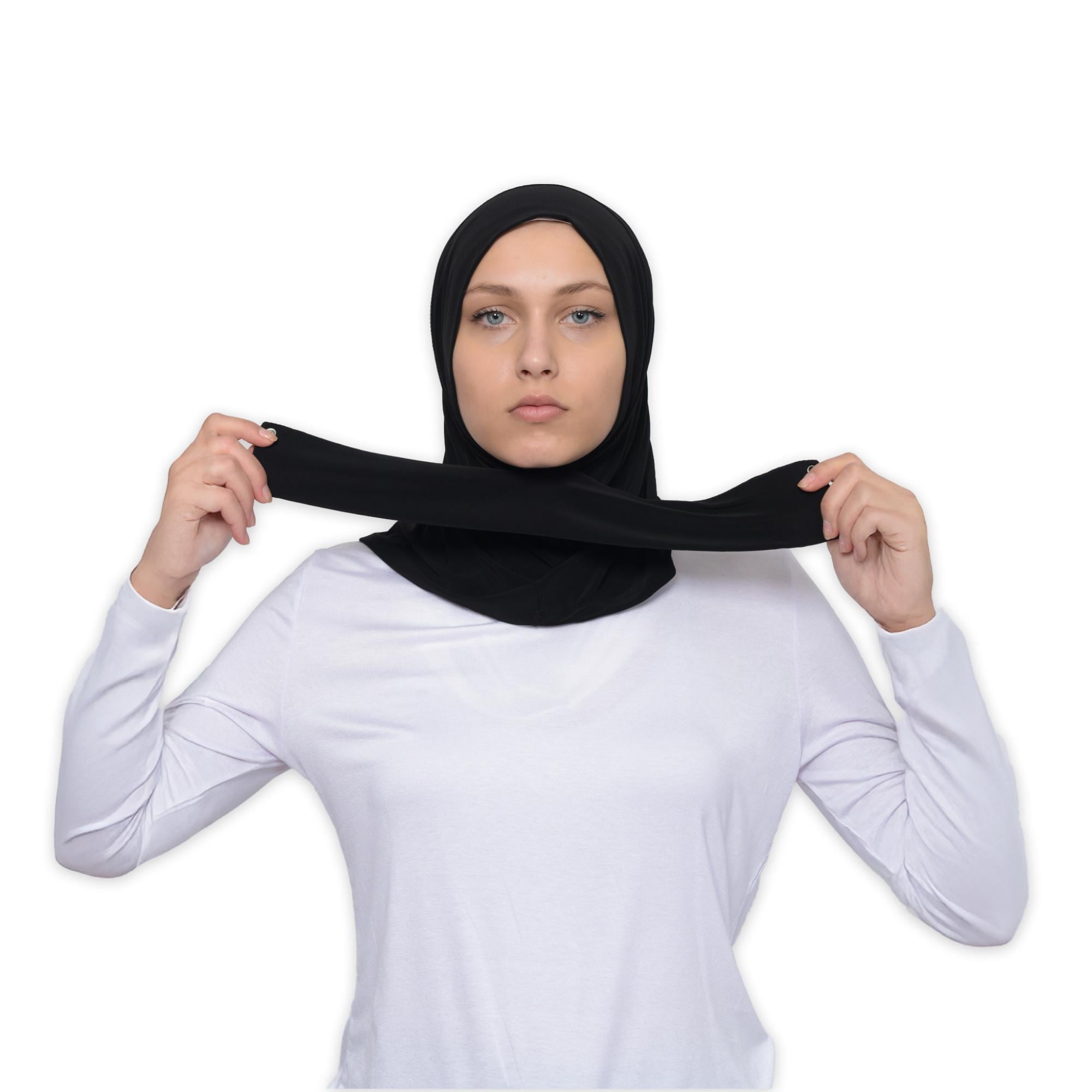 Praktischer Instant Hijab mit Quick Snap Fasteners | Einfach zu tragen Muslimische Kopftuch | Islamischer Hijab mit Halsabdeckung | Schneller müheloser Hijab
