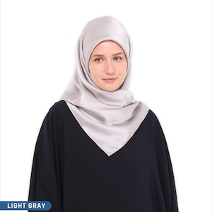 Satin Crepe Square Hijab – Modest Silk-Look Headscarf for Muslim Women | Gift for Muslim Women