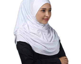Praktischer Instant Hijab mit Quick Snap Fasteners | Einfach zu tragen Muslimische Kopftuch | Islamischer Hijab mit Halsabdeckung | Schneller müheloser Hijab