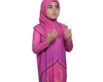 Girls&#39; Islamic Prayer Dress: Comfortable Kids&#39; Abaya Set