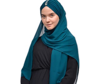 Chusta hidżabowa z szyfonu kamiennego: elegancki szal dla muzułmanek