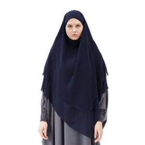 Elegante chiffon Niqab Khimar | Lichtgewicht en stijlvolle islamitische drielaagse niqab | Islamitische sluier voor bescheiden moslimvrouwen | Eid-cadeau voor vrouwen