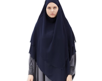 Elegante chiffon Niqab Khimar: drielaagse islamitische sluier