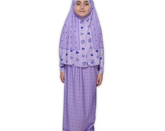 Girls&#39; Islamic Prayer Dress: Comfortable Salah Outfit (6-12 Years)