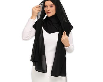 Chiffon‑Viscose Instant Hijab Shawl – 2‑in‑1 Ready‑to‑Wear Modest Wrap