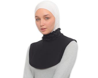 Elegant Lace Ruffled Fake Collar | Turtleneck Fake Collar for Women | Detachable Collar Ideal Under Hijab | Women Neck Warmer