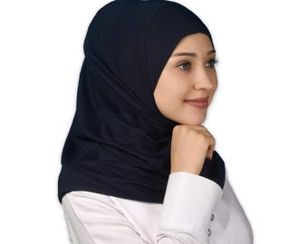 Instant hijab van viscose, klaar om te dragen, praktische instaphoofddoek, alledaagse moslim hijab voor vrouwen, zachte bescheiden islamitische omslag