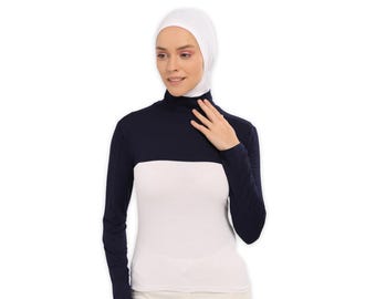 Practical All-in-1 Hijab: Neck and Shoulder Cover, Muslim Arm Sleeves | Undershirt Women Hijabs | Muslim Clothing Undershirt