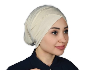 Hijab motorkap in kruisstijl, lycra hijab ondermuts, tulband hoofddoek, antislip onder hijabmuts, bescheiden moslim hoofddeksel, boerkini sportmuts