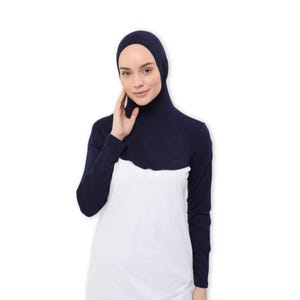 Comfortable Long Sleeve Neck Cover for Work Uniforms | All-in-One Islamic Hijab Set | Protective Neck Cover with Sleeves