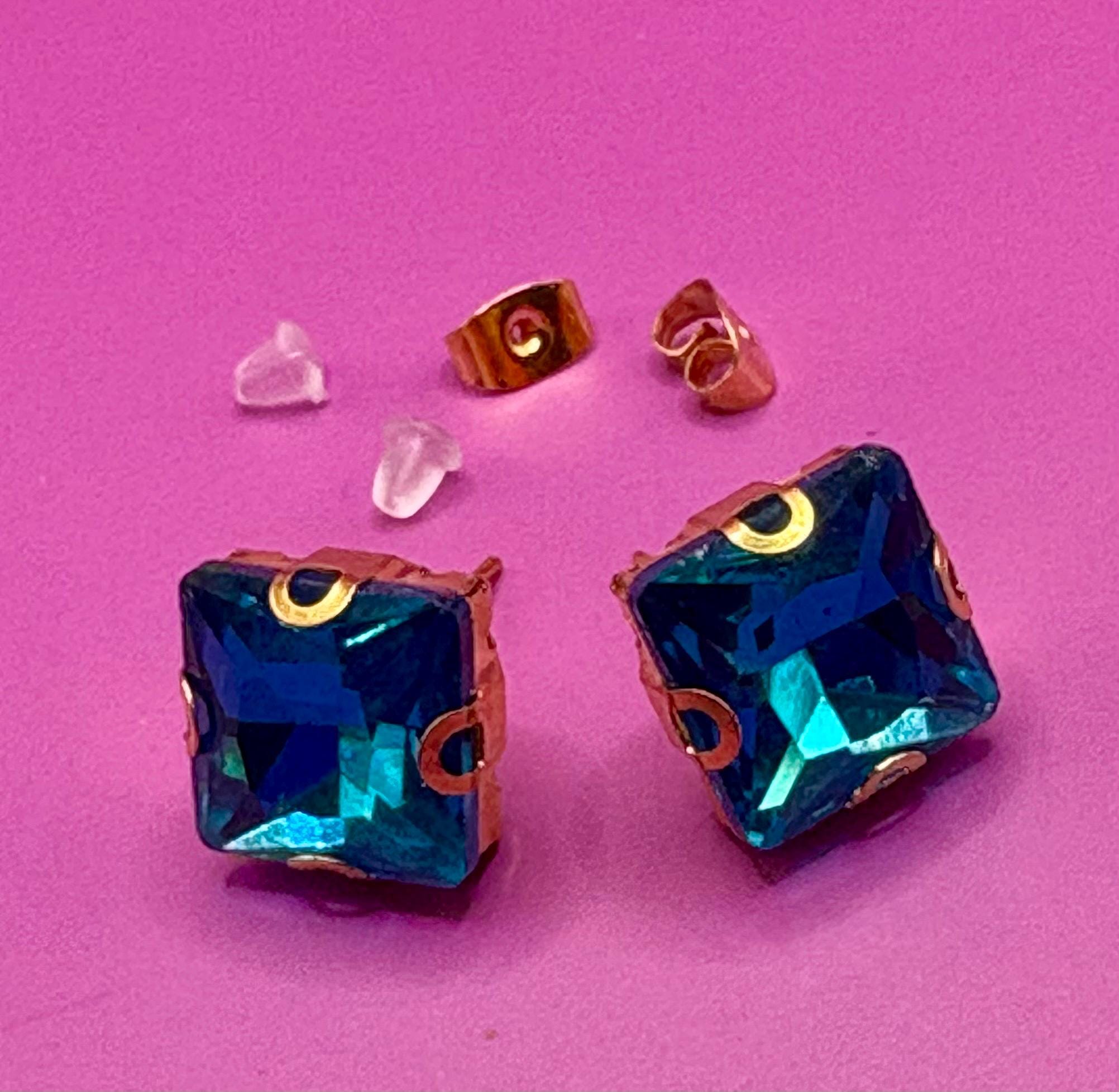 Calcedonio blu placcato oro 18k con orecchini di perle