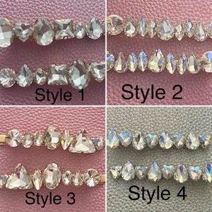 Silver handmade gem stone hair slide large rhinestone fashion hair clip comes in pairs, different styles in stock gift for her