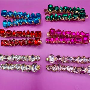 輝く8cmのロングヘアクリップ | 女性用カラフルなラインストーンヘアアクセサリー | トレンディでエレガントなヘアクリップ | 彼女へのプレゼントに最適