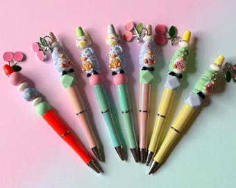 Cute Character Pen Kawaii Pastel Ballpoint Pen Adorable Writing Pen with Charm Fun Stationery Gift for Her Sold Separately