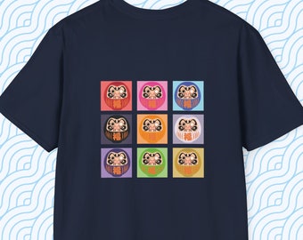 Daruma T-Shirt, Neko Shirt, Daruma Neko Shirt, Japan Katzen Shirt, Japanisches Glücksbringer Shirt, Japanisches Wunschshirt, Japanisches Katzen T-Shirt