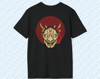 Japan Oni Mask T-Shirt, Casual Shirt, Japanese Mask Shirt, Original Design Japanese Shirt, Japan Oni Shirt, Japanese Devil T-Shirt