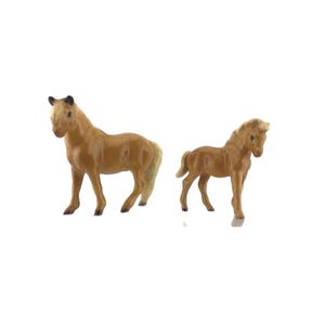 Hagen Renaker Vintage Miniature Retired Figurine Shetland Stallion and Foal