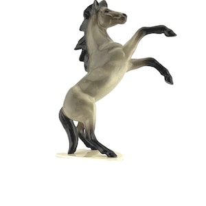 Hagen Renaker Vintage Miniature Retired Figurine Specialty Gray Rearing Horse