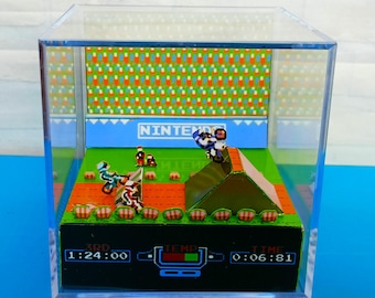 Excitebike, NES - Diorama Cube Template