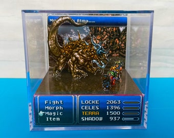 Final Fantasy VI SNES - Diorama Cube Template, Retro Games