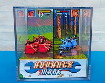 Advance Wars, GBA, Diorama Cube Template, Retro Games