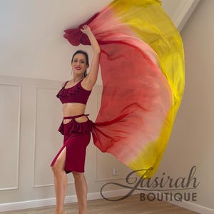 Bellydance Veil 100% Silk Gradient Colours Dance Blue Purple Yellow Turquioise White Green Pink Red Orange and More