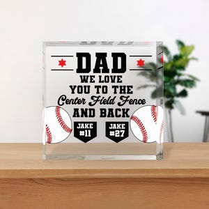 Personalized Baseball Dad Acrylic Plaque, Dad Gift from Son, Dad Gift, Father's Day Gift, Baseball Plaque, Sports Dad Gift, Sports Decor