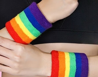 Regenbogen Sport Armbänder | Regenbogen Sportbänder | LGBTQ Schweiß absorbierende Armbänder | LGBT Pride Badminton Zubehör | Pride Monat