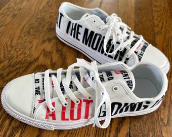 Women&#39;s Canvas Sneakers: All-Over Print Design, White Sole