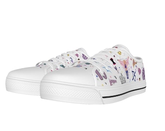 All-over Print Women&#39;s White Sole Canvas Shoes in Cute and Trendy All Over Print summer Fun