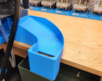 The Blue Chute for the Dillon Precision Reloading Machine - XL650 Table Mounted