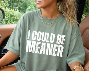 I Could Be Meaner PNG, Funny sublimation, Adult Humor, Trendy Woman's Shirt Design, Minimal PNG Design, Girly png digital download
