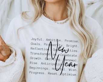 New Year Words PNG SVG, NYE 2027 Sublimation, Holiday Shirt Design (Digital Download)