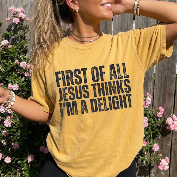 Jesus Thinks I'm A Delight PNG, Funny Christian Shirt Design, Religious Sublimation (Digital Download)