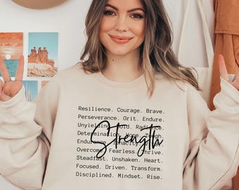 Strength Words PNG SVG, Mental Health Shirt Design, Sublimation (Digital Download)