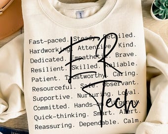ER Tech Words png svg, technicus spoedeisende hulp sublimatie, cadeau voor ER Tech, ER Tech tshirt ontwerp, instant digitale download, bestand knippen